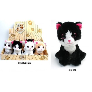 BONEKA KUCING, MIX DESAIN 16 CM - DALAM DISPLAY (12 pcs)