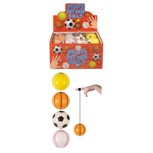 Bola Olahraga dengan Tali Elastis dalam Display (24 pcs)