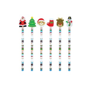 PENSIL NATAL DENGAN PENGHAPUS KARAKTER (24 pcs)