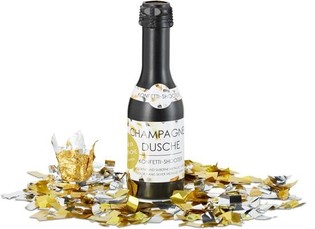 Cannon Confetti Botol Sampanye 31 cm &ndash; Perak Emas (4 pcs)