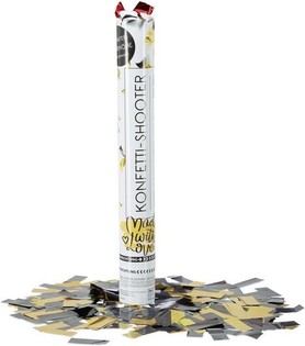 Meriam Konfeti &ndash; Warna: Hitam-Kuning - 40 cm - Partypopper (10 pcs.)