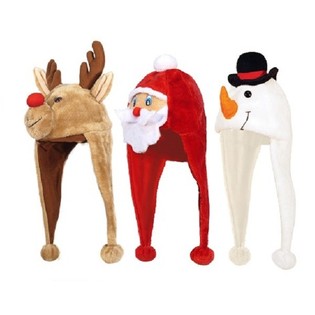 TOPI NATAL KARAKTER MEWAH: SANTA, MANUSIA SALJU & RUSA (24 pcs)