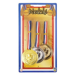 Set 3 Medali Pemenang dalam Kartu (Emas, Perak, Perunggu) 6pcs.