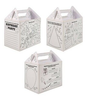 Kotak Menu Anak &ndash; Happy Birthday &ndash; Mewarnai Sendiri - 14 x 9.5 x 18 cm (24 pcs)