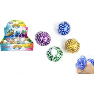 BOLA SQUISHY &ndash; MIX WARNA GLITTER DALAM DISPLAY (12 pcs)