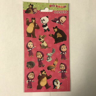 Stiker MASHA AND THE BEAR, Uk. 20 x 10 Cm (10 pcs)