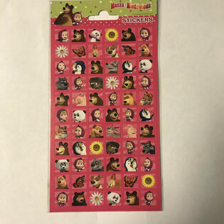 STIKER: MASHA AND THE BEAR, Ukuran 20 x 10 Cm (10 pcs)