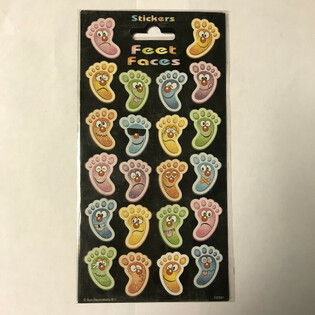 STIKER: Vrolijke Voeten / Feet Faces, 20 x 10 cm (10 pcs)