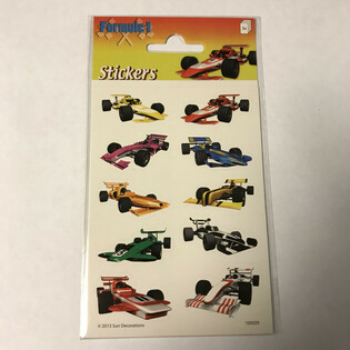 LEMBAR STIKER: MOBIL BALAP FORMULA 1, Ukuran 16 x 9 cm (10 pcs)