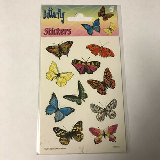 Lembar Stiker Kupu-Kupu, Ukuran 16 x 9 Cm (10 pcs) - Grosir