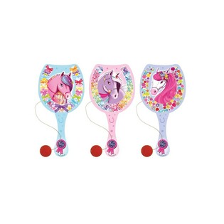 Mainan Raket Paddle Bat Bola Karet Pony (24 pcs)