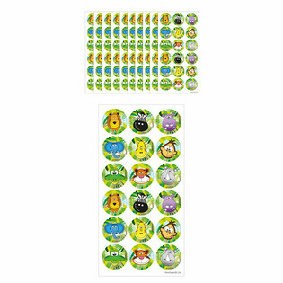Stiker Lucu Jungle &ndash; 18 Stiker per Lembar (Isi 10 Pcs)