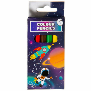 Set Pensil Warna 6 Warna - Tema Luar Angkasa (24 pcs)