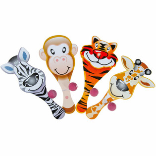 Mainan Paddle Bat Ball Karakter Hewan Lucu (24 pcs)