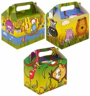 Kotak Menu Anak &ndash; Tema Jungle &ndash; 14 x 9.5 x 18 cm (12 pcs)
