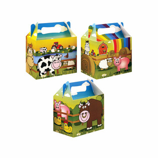 Kotak Menu Anak Tema Peternakan &ndash; 14 x 9,5 x 18 cm (12 pcs)