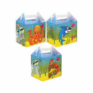 KOTAK MENU &ndash; SEA LIFE &ndash; 14 x 9.5 x 18 cm (24 pcs)