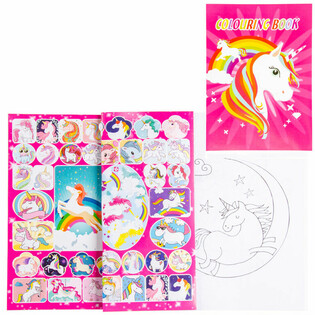 Buku Mewarnai Unicorn A4 dengan Stiker (12 buah)