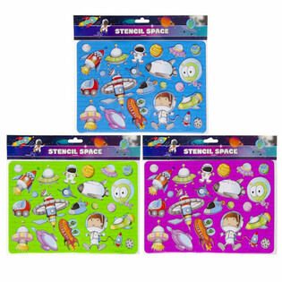 SET STENSIL LUAR ANGKASA / SPACE (24 pcs)