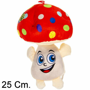 Boneka Jamur Plush Besar dengan Wajah Lucu - 25 Cm - Warna Campur (6 pcs)