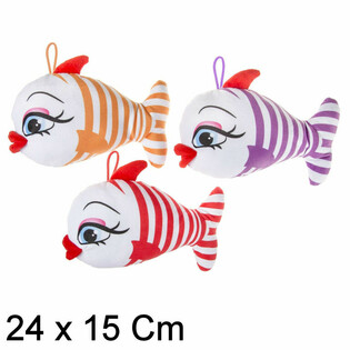 Boneka Ikan Ceria dengan Bibir Besar - 24 cm - Campur (12 pcs)