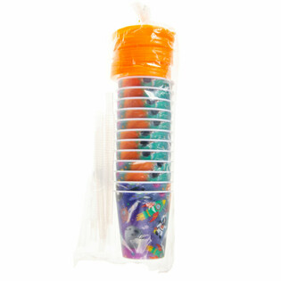 Gelas Minum / Gelas Es Krim dengan Sedotan - SPACE (12 pcs)