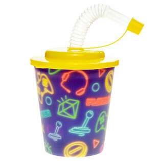Gelas Minum / Gelas Es Krim dengan Sedotan - GAMER (12 pcs)