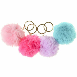 Gantungan Kunci Bulu Bulat (12 pcs)