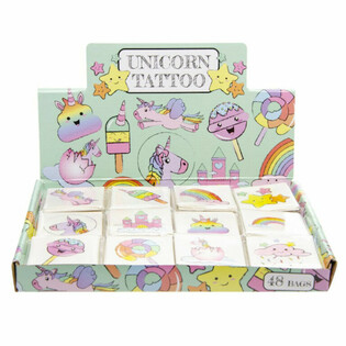 Tato Temporer Unicorn Lucu - Pack Isi 12 (Display 48 Pack)