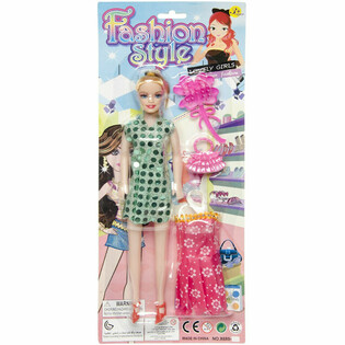Boneka Fashion dengan Gaun di Kemasan Kartu (12 pcs)