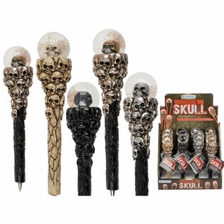 **MEGA MURAH** Pulpen Tengkorak dalam Rak Pajangan (12 pcs)