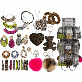 **SUPER MURAH** DISPLAY ROTASI LENGKAP DENGAN PERHIASAN DAN AKSESORI ANIMAL PRINT (180 Pcs)