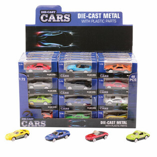 Grosir Mobil Sport Campur, Skala 1:72 Dalam Display (48 Pcs)