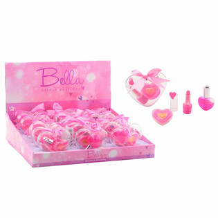 Set Kosmetik Anak Bella 3 Bagian Bentuk Hati dalam Display (18 pcs)
