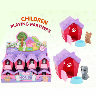 Mainan Rumah Hewan dengan Hewan Peliharaan dalam Display (24 pcs)