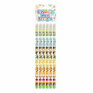 Set Pensil dengan Penghapus Hewan Jungle (6 Bagian) - Display (24 set)