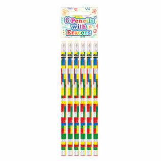 Brickz Pensil dan Penghapus Set Blok Bangunan - Display 24 set