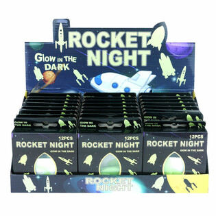 Stiker Glow in the Dark Roket & Luar Angkasa Plafon Display (24 pcs)