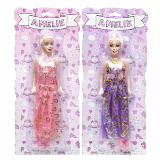 Boneka Amelie Terpasang di Kartu - Campur Warna (12 pcs)