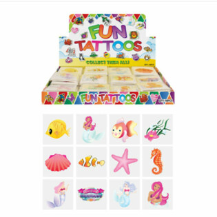 Tato Mainan Lucu - Model: Putri Duyung / Mermaid, Kemasan Display (48 Pack x 12 Tato)
