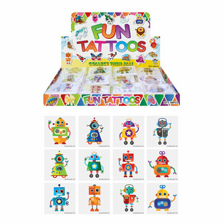 TATO MAINAN SERU - MODEL: ROBOT, Isi 12 Tato per Bungkus DALAM DISPLAY (48 bgks)