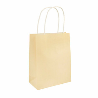 Kantong Kertas dengan Gagang - 14x21x7cm - Warna: Gading (24 pcs)