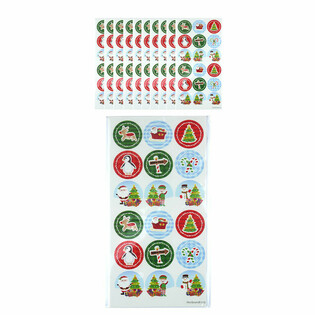 Stiker Natal Seru - 10 Lembar, masing-masing 18 Stiker