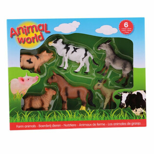 ANIMAL WORLD - MAINAN SET 6 PCS FIGUR HEWAN TERNAK (1 Pcs)