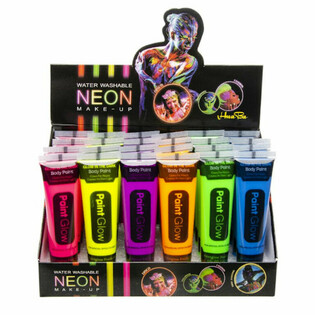Cat Wajah NEON Glow in the Dark - Aktif di Blacklight (Display 24 pcs)