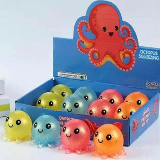 Display Mainan Squeeze Gurita Antistres (12 Pcs)