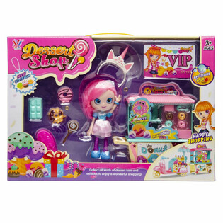 SET MAINAN TOKO DONAT DENGAN BONEKA DAN BANYAK AKSESORI - DALAM KOTAK HADIAH MEWAH (2 pcs)