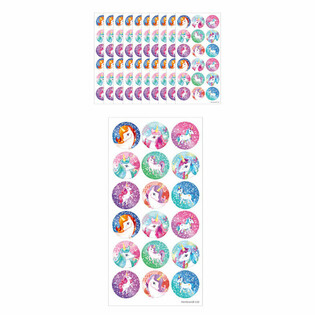 Stiker Lucu Unicorn - 18 Stiker per Lembar (Isi 10 Pcs)