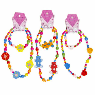 Set Kalung + Gelang Kayu Anak Ceria (48 pcs)