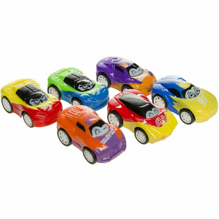 Mainan Mobil Sport Tarik Mundur dengan Mata - Campur Warna (48 pcs)